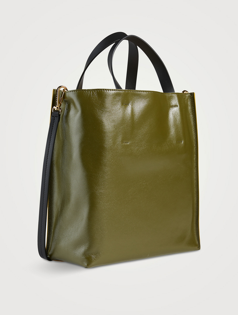 トートバッグ MARNI Caramel Leather Small Museo Shoulder Bag MUSEO small bag in brown and black leather | Marni