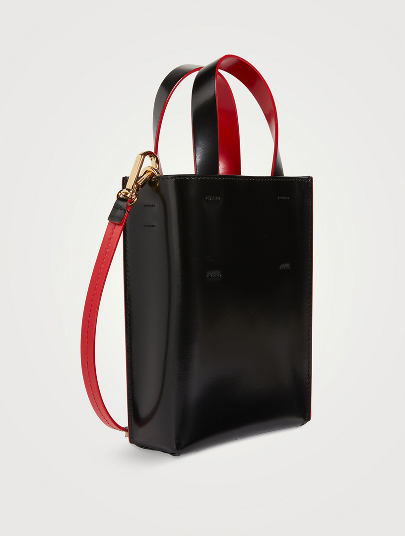 【MARNI】Museo Nano Top Handle Tote Bag MUSEO nano bag in black leather | Marni