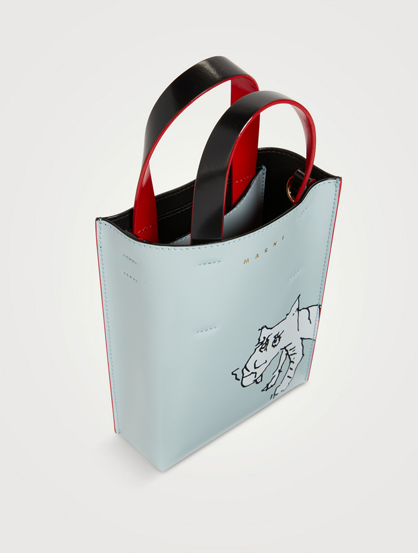 【MARNI】Museo Nano Top Handle Tote Bag MUSEO nano bag in black leather | Marni