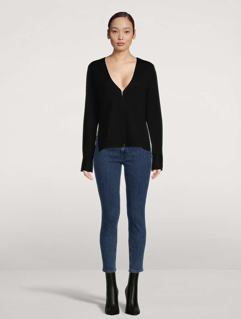 Double-Face Merino Wool Cardigan