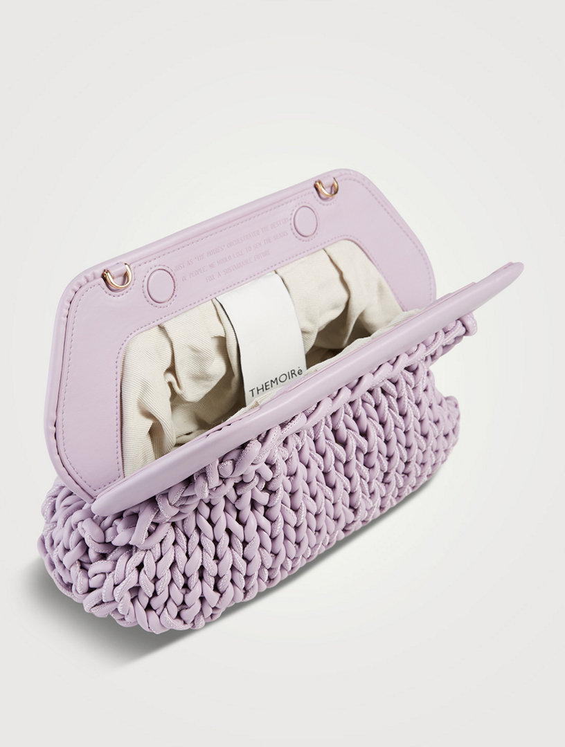 Large Bios Knitted Eco Leather Clutch Bag