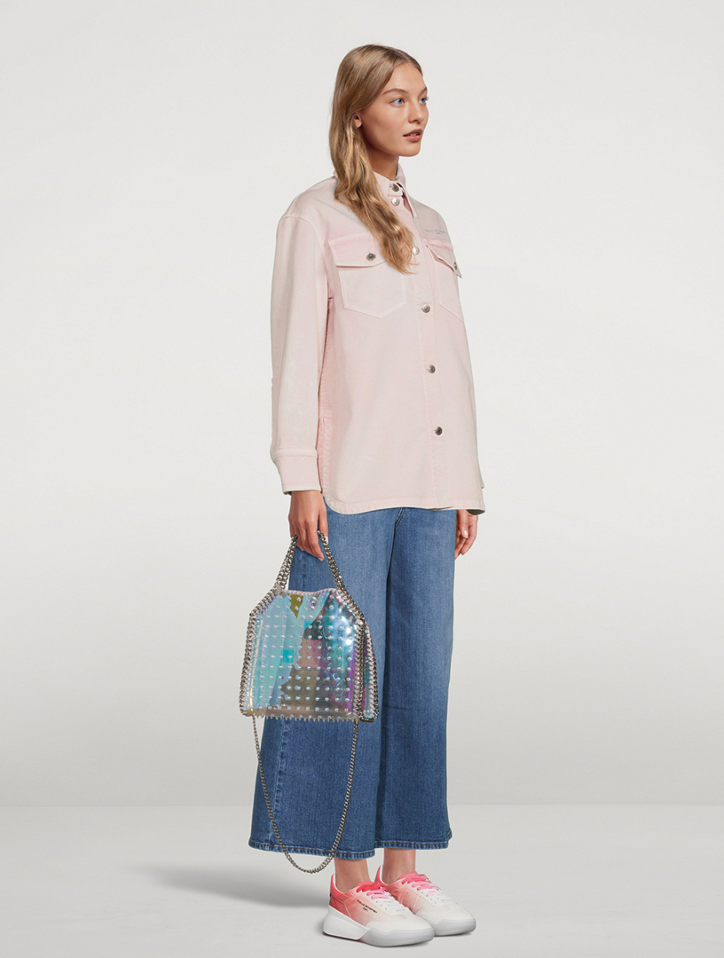 Mini Falabella Holographic Tote Bag with Studs