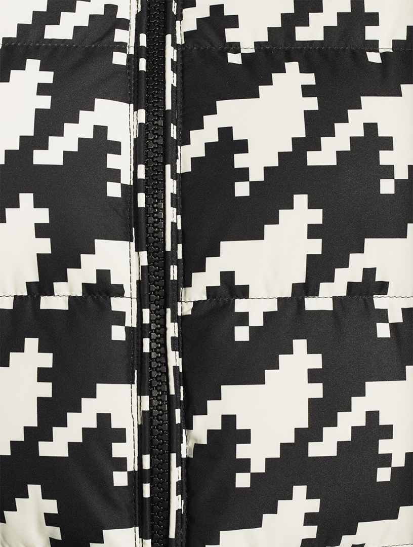 Polar Flare Down Jacket Houndstooth Print