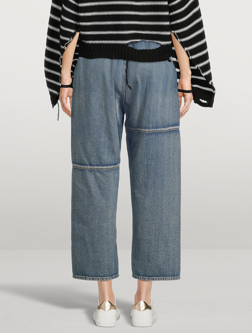 Denim Wide-Leg Joggers
