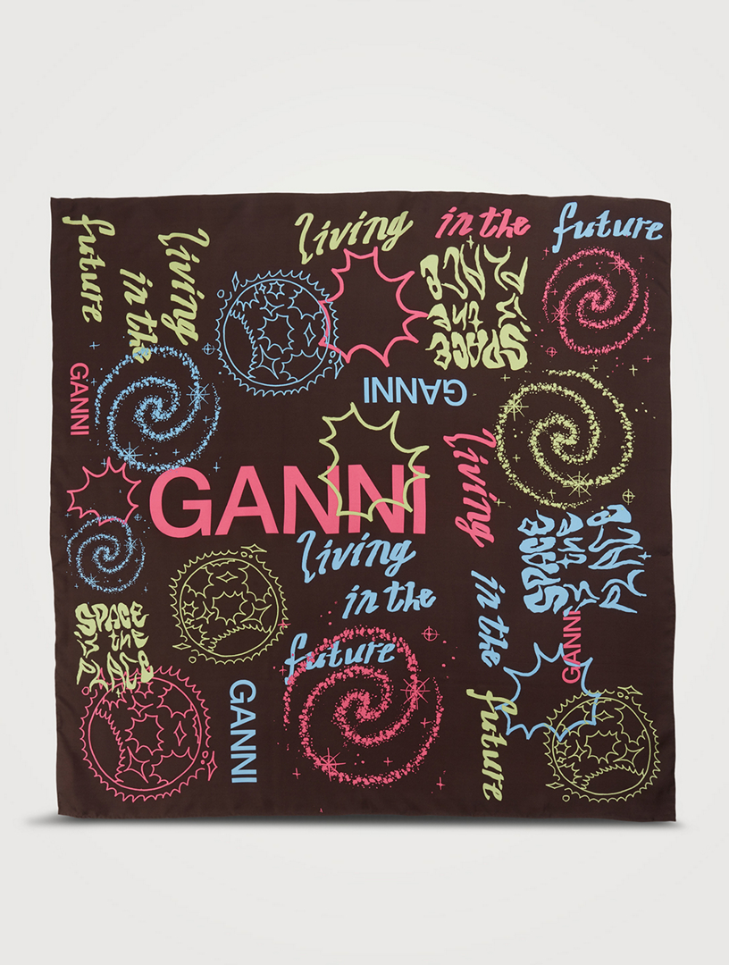 Big Logo Silk Satin Scarf