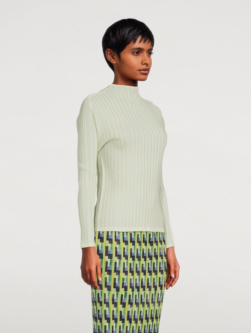 Rib Pleats February Long-Sleeve Top