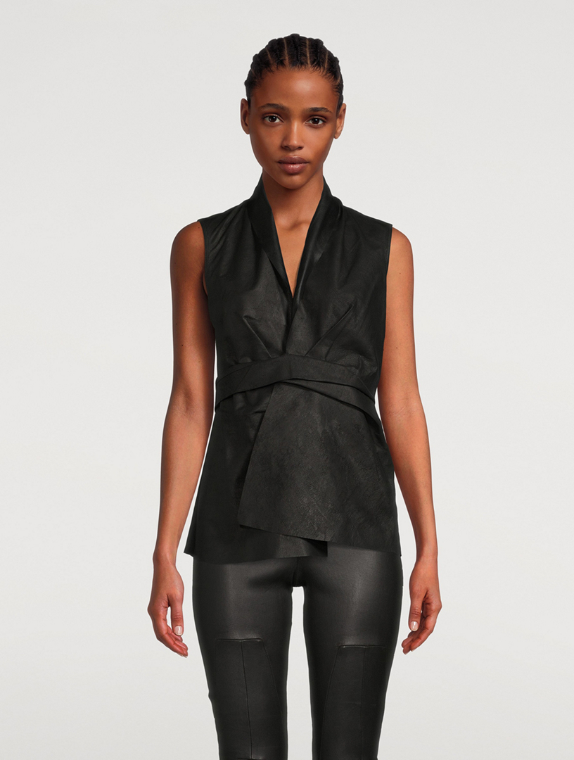 Laura Sleeveless Leather Top