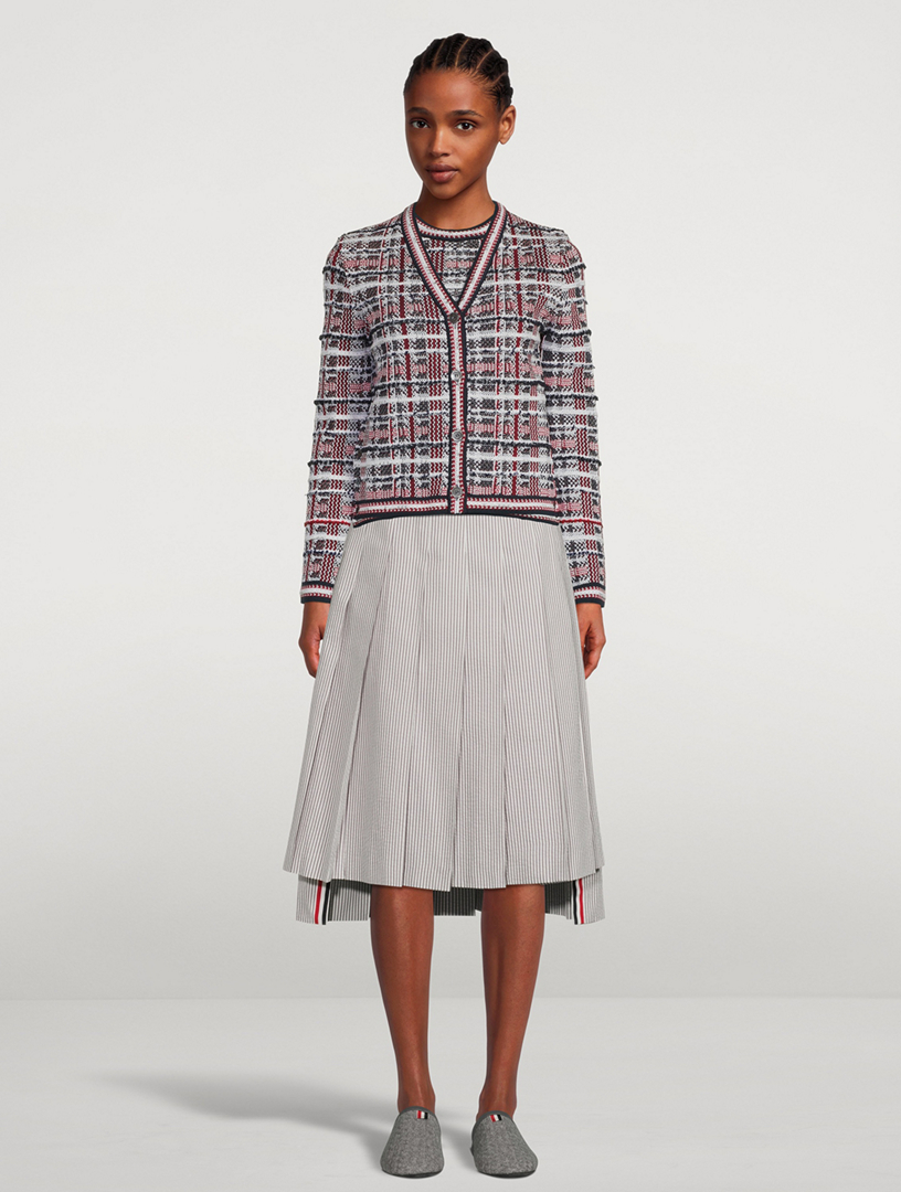Madras Check Short-Sleeve Sweater