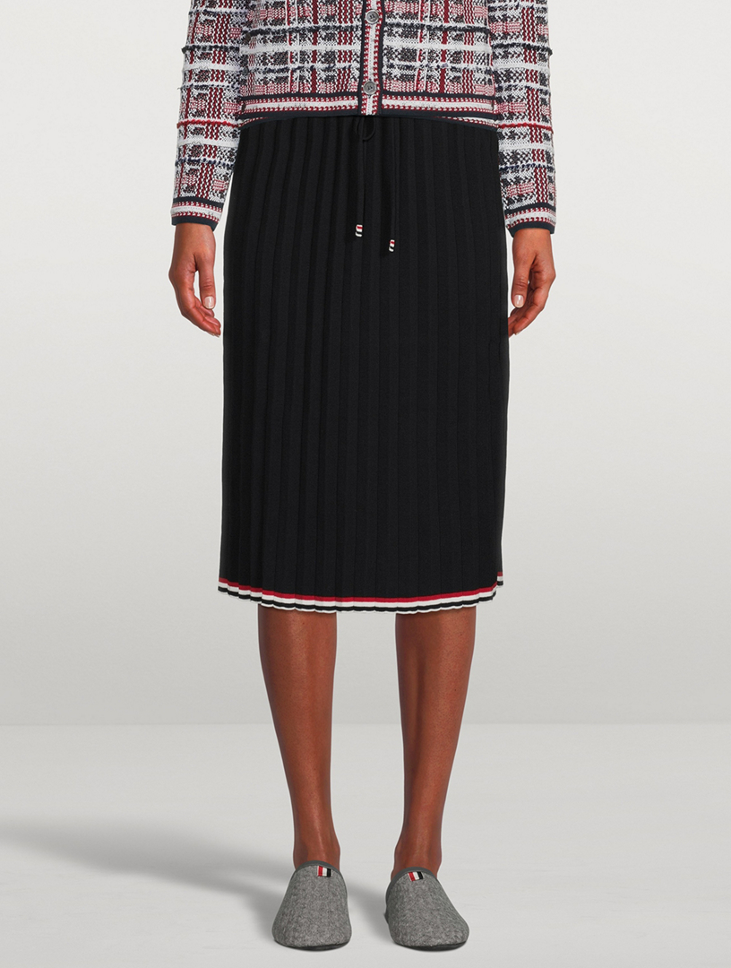 Overtwisted Cotton Knit Midi Skirt