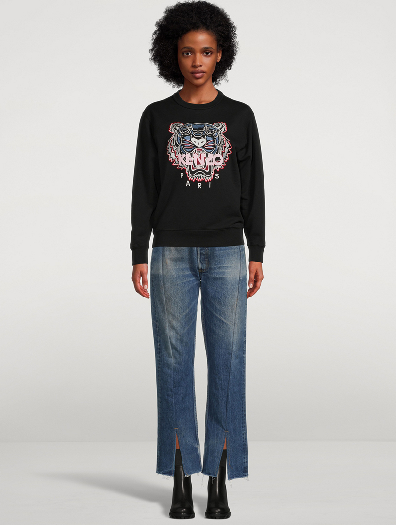 Kenzo Heather Grey Tiger Embroidered Sweatshirt – Boutique LUC.S