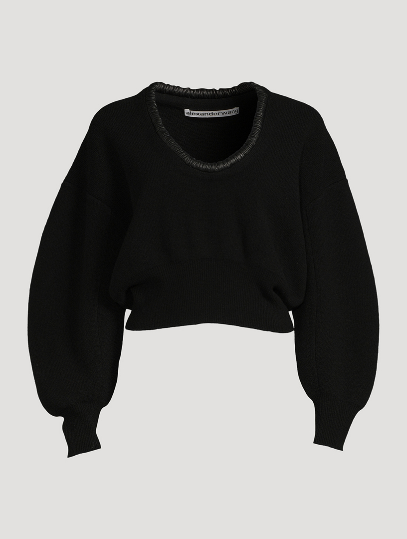 Black scoop neck sweater deals