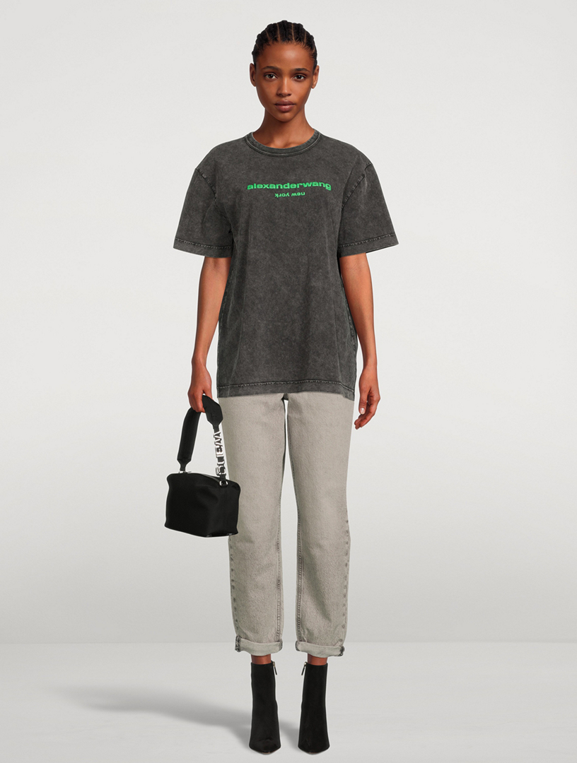 SASOM  apparel Alexander Wang Chrome Graphic Tee Grey Acid Washed