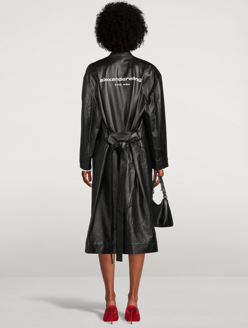 PJ Belted Leather Coat