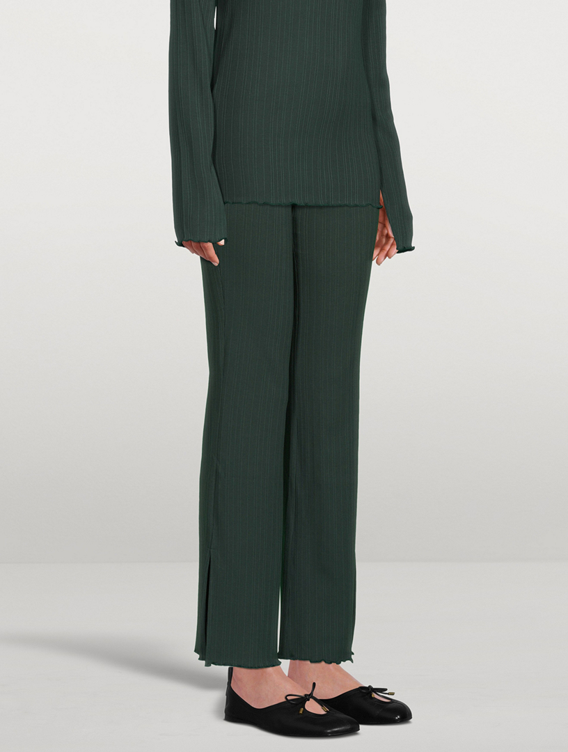 Textured Split-Cuff Trousers