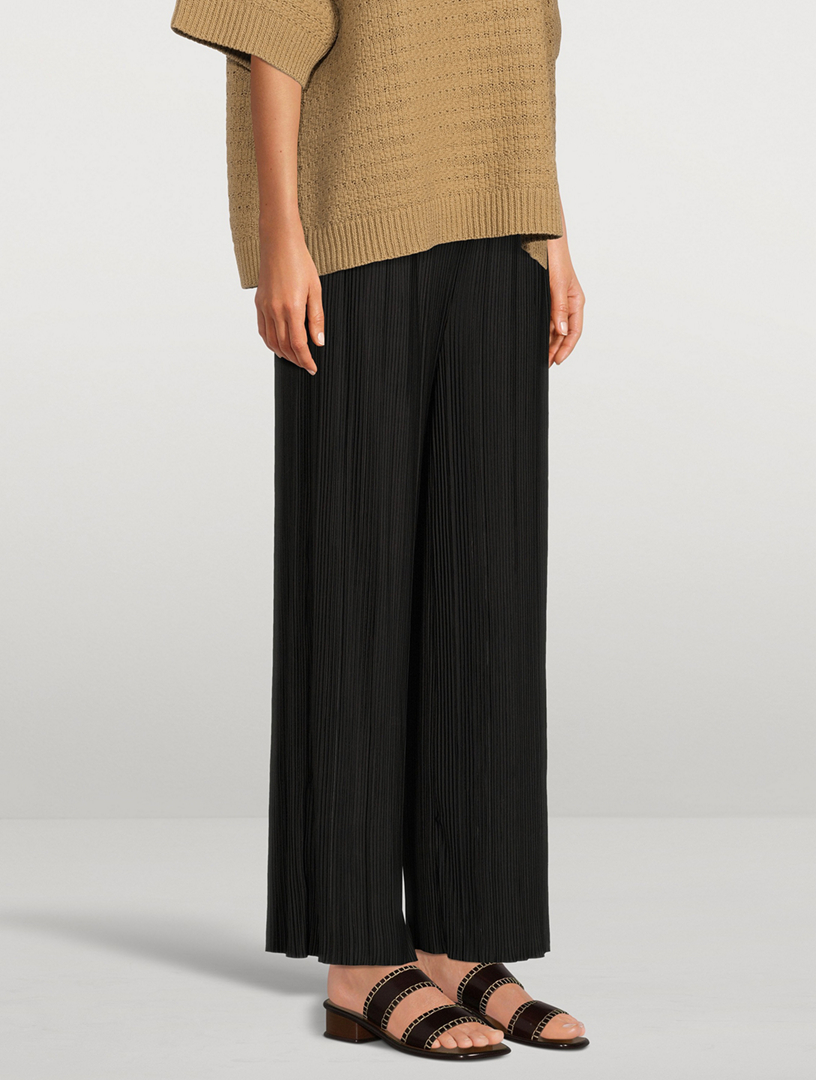 Uma Plissé Wide-Leg Pants
