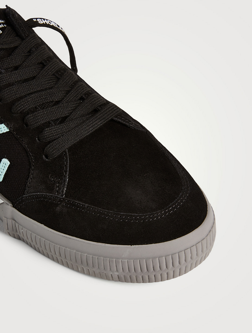 Low Vulcanized Canvas And Suede Sneakers