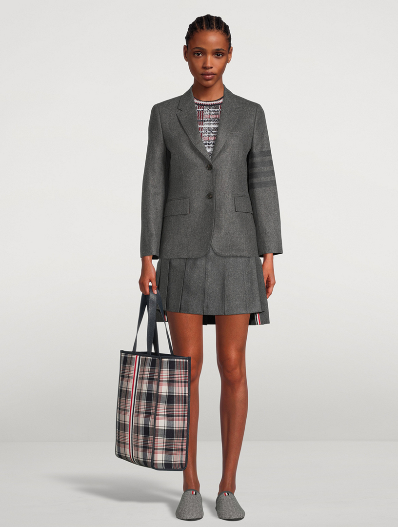 THOM BROWNE Hairline Madras Check Tote Bag Holt Renfrew
