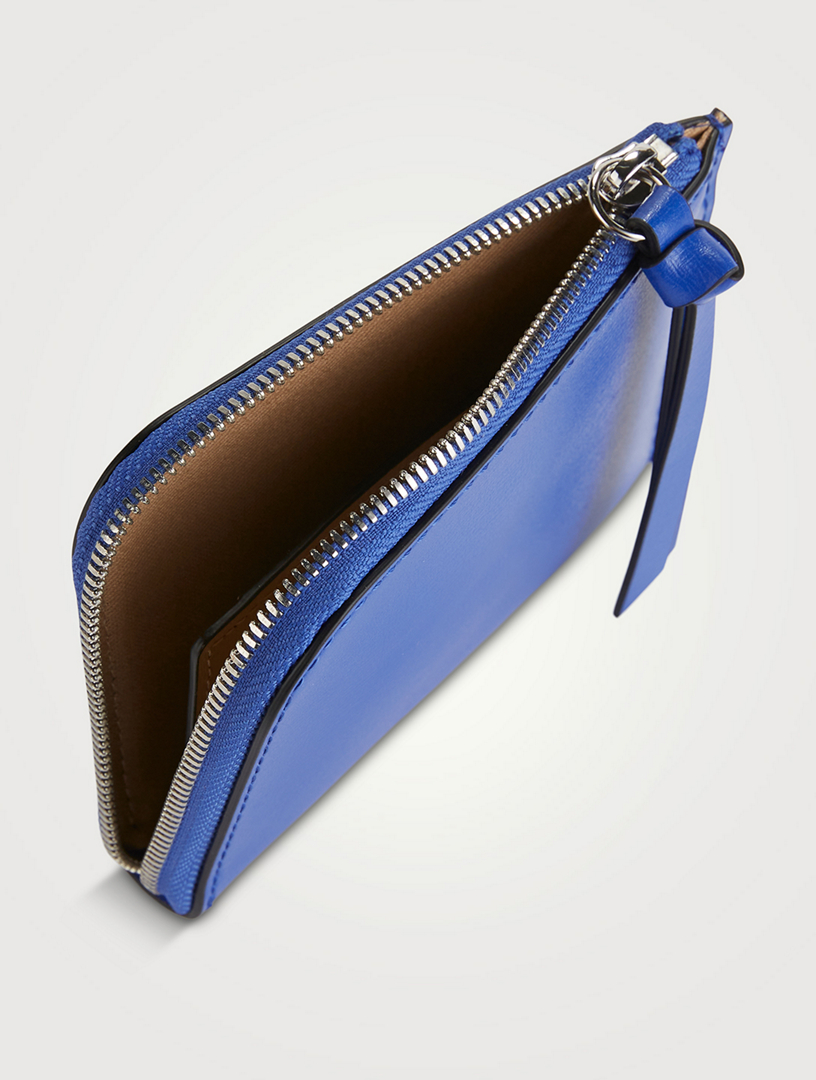 GANNI Banner Leather Zip-Around Card Holder | Holt Renfrew