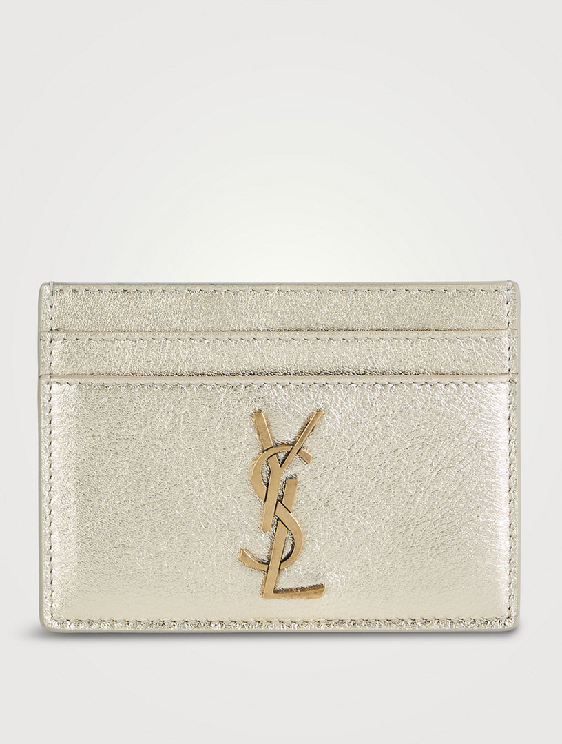 YSL Monogram Metallic Leather Card Holder