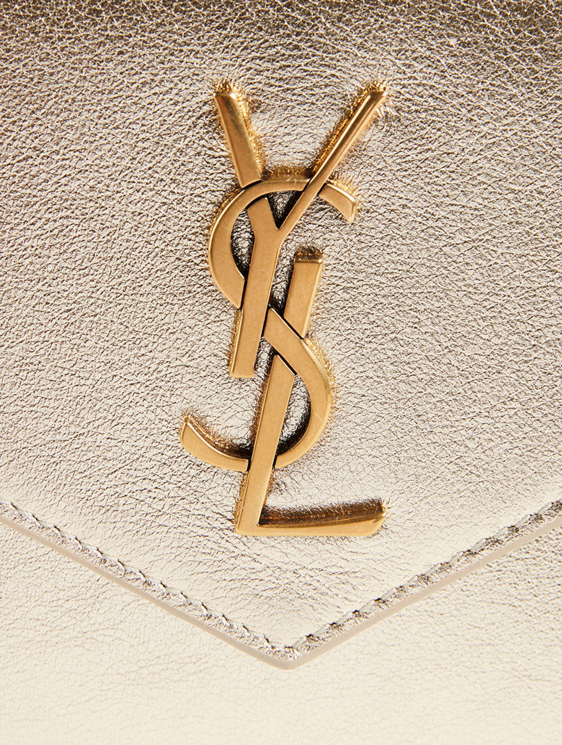 Saint Laurent Ysl Monogram Metallic Leather Chain Wallet Holt Renfrew