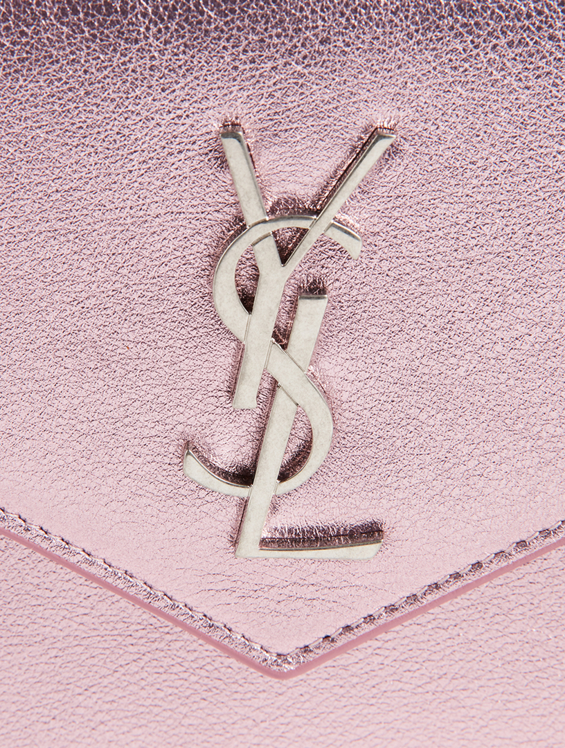 YSL Monogram Metallic Leather Chain Wallet