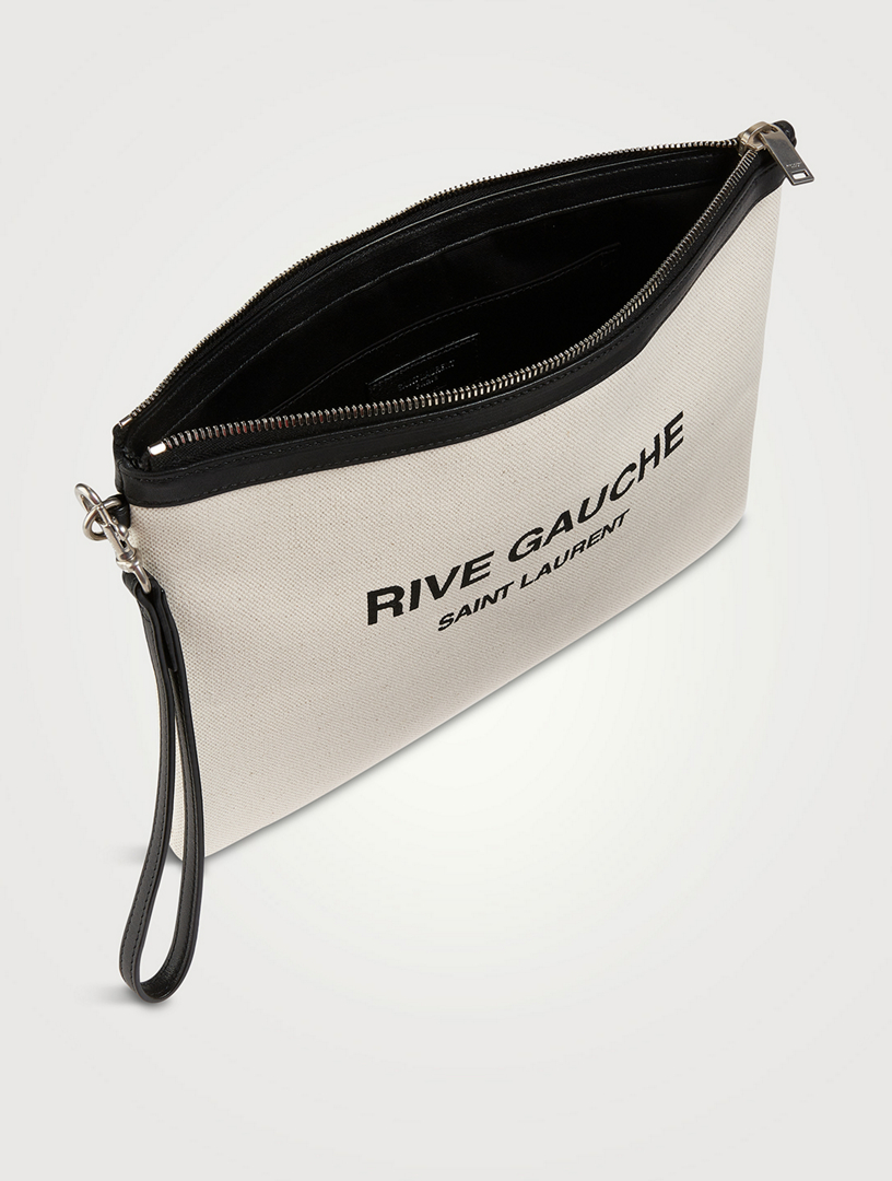 ★TOUT Y EST★ Rive Gauche Zipper Pouch Black 58136996NAE107 Rive Gauche pouch | Saint Laurent | OTTODISANPIETRO