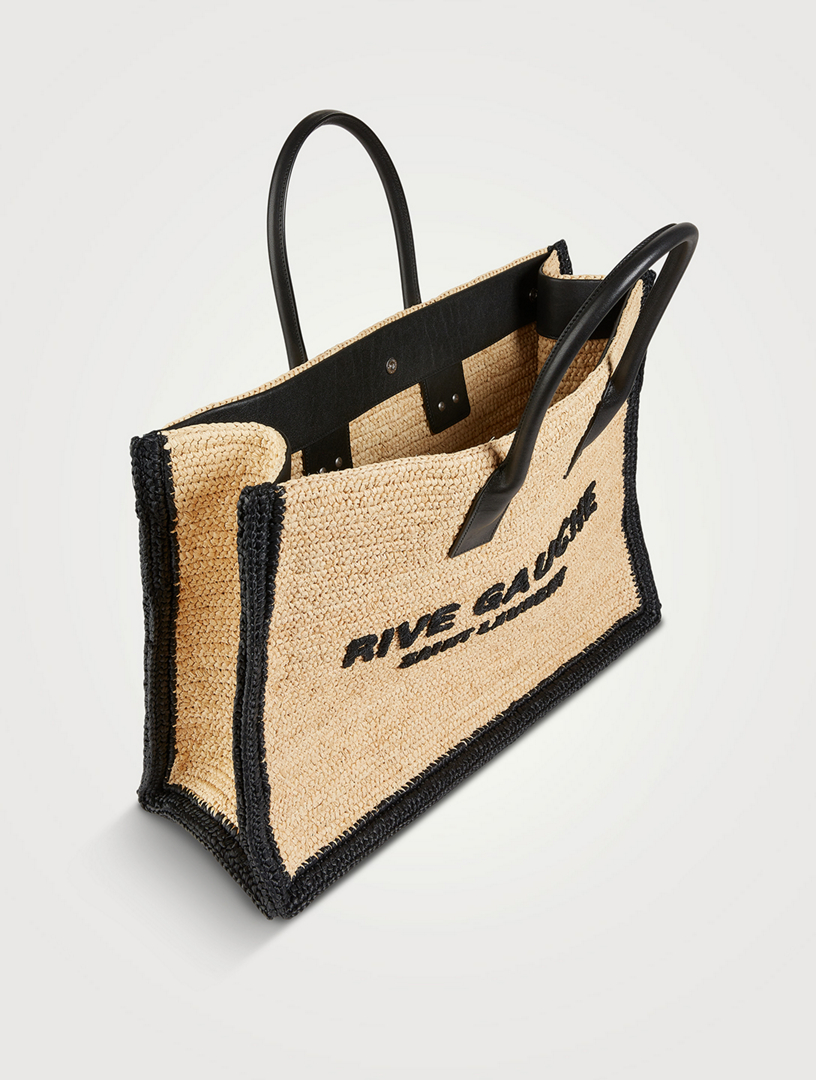SAINT LAURENT Rive Gauche Raffia Tote Bag | Holt Renfrew