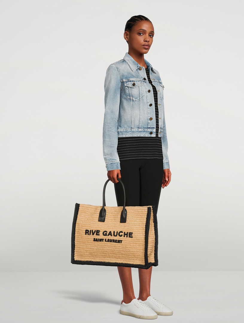 rive gauche tote in raffia