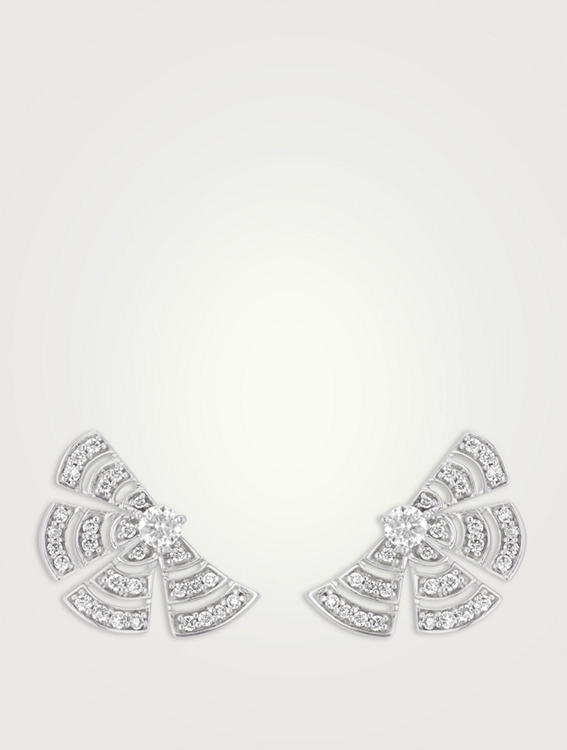 Labyrinth 18K White Gold Earrings With Diamonds