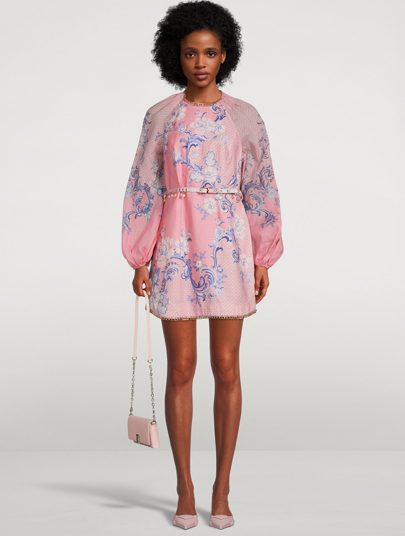 ZIMMERMANN Postcard Mini Dress In Floral Print | Holt Renfrew