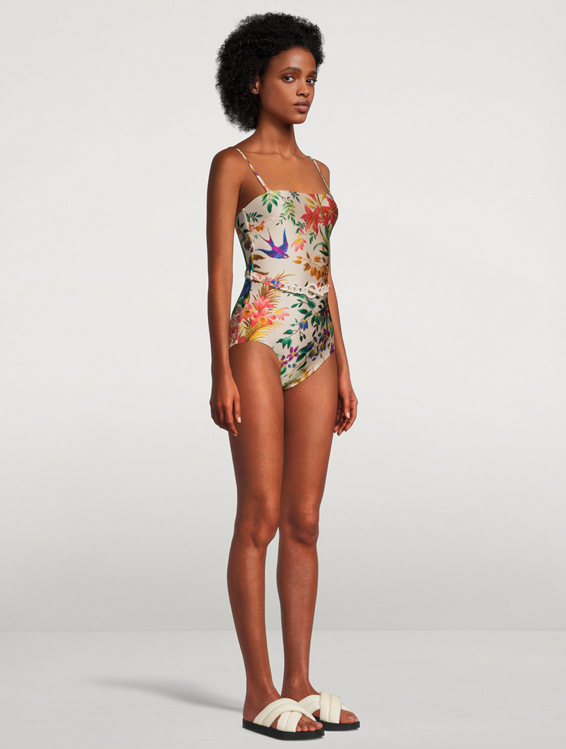 ZIMMERMANN Tropicana Convertible One-Piece Swimsuit In Floral