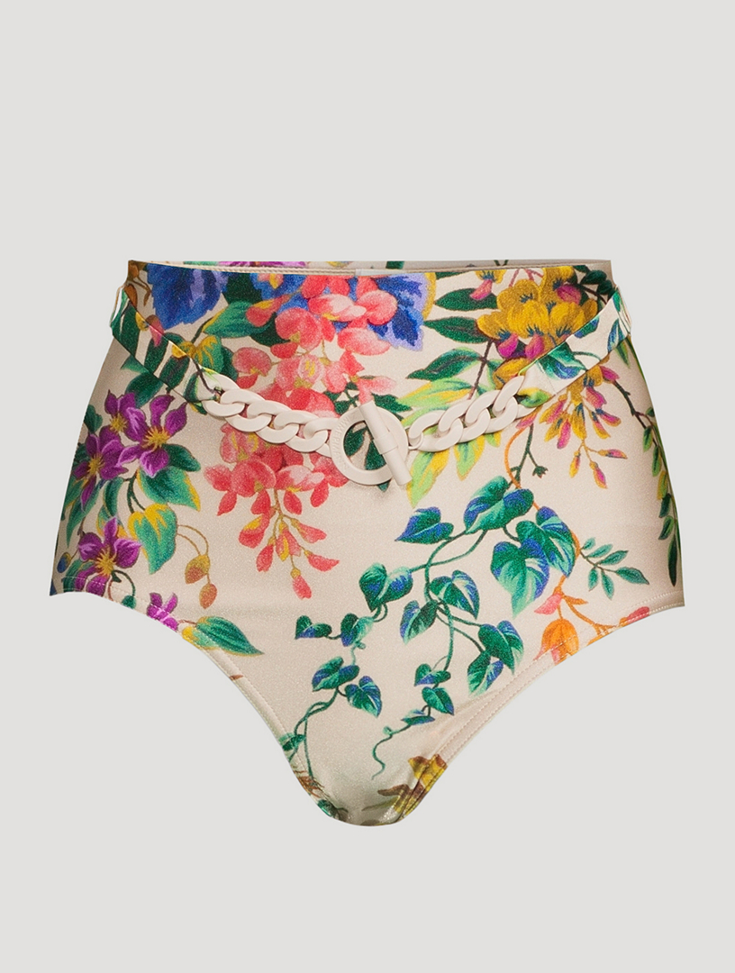 ZIMMERMANN Paisley-print high-rise bikini briefs