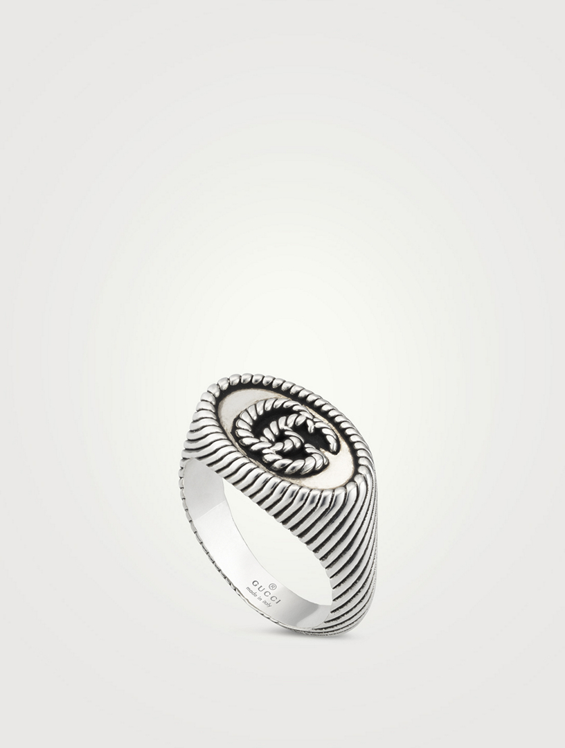 GG Marmont Sterling Silver Signet Ring