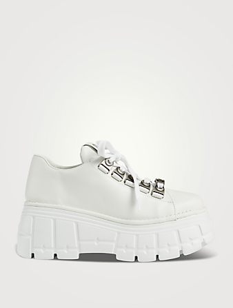 Lug-Sole Leather Sneakers