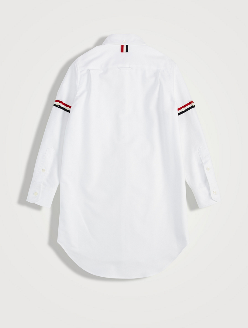 THOM BROWNE Cotton Oxford Shirt Dress With Armband | Holt