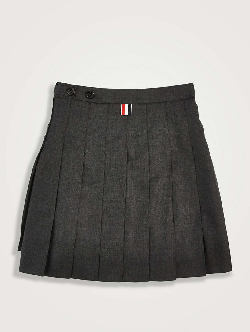 Wool Pleated Mini Skirt