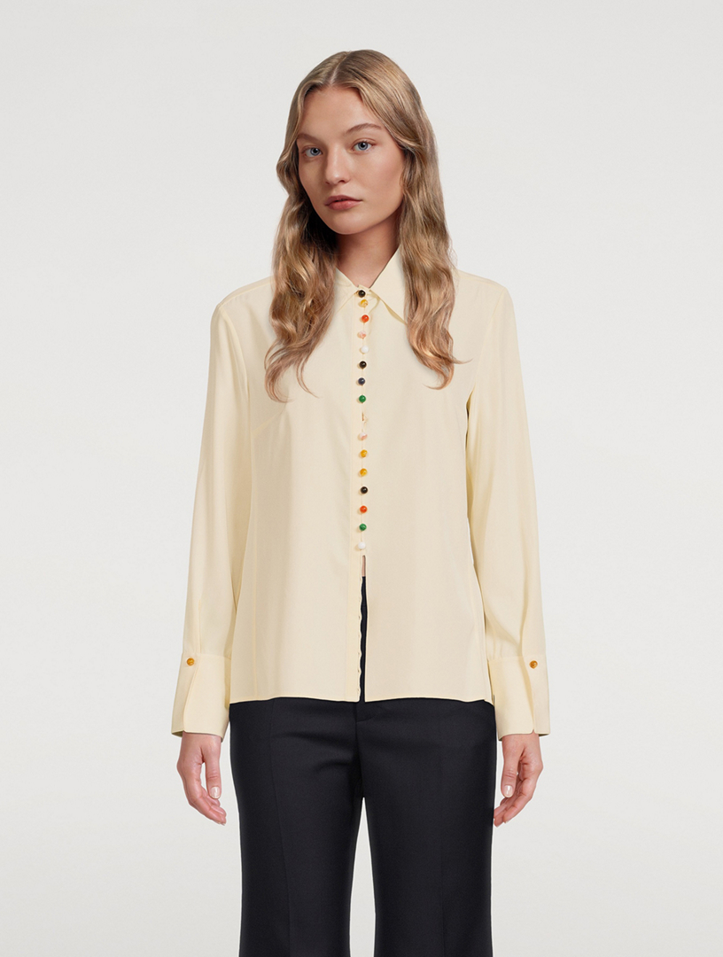 Silk Blouse With Bead Buttons