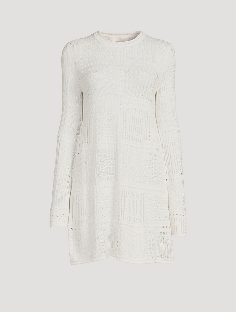 white christmas dresses Y2K Raspberry Crochet Knit Dress S/M – OMNIA main image 1