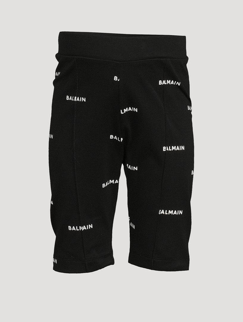 Kids Black Printed Leggings by Balmain on Sale