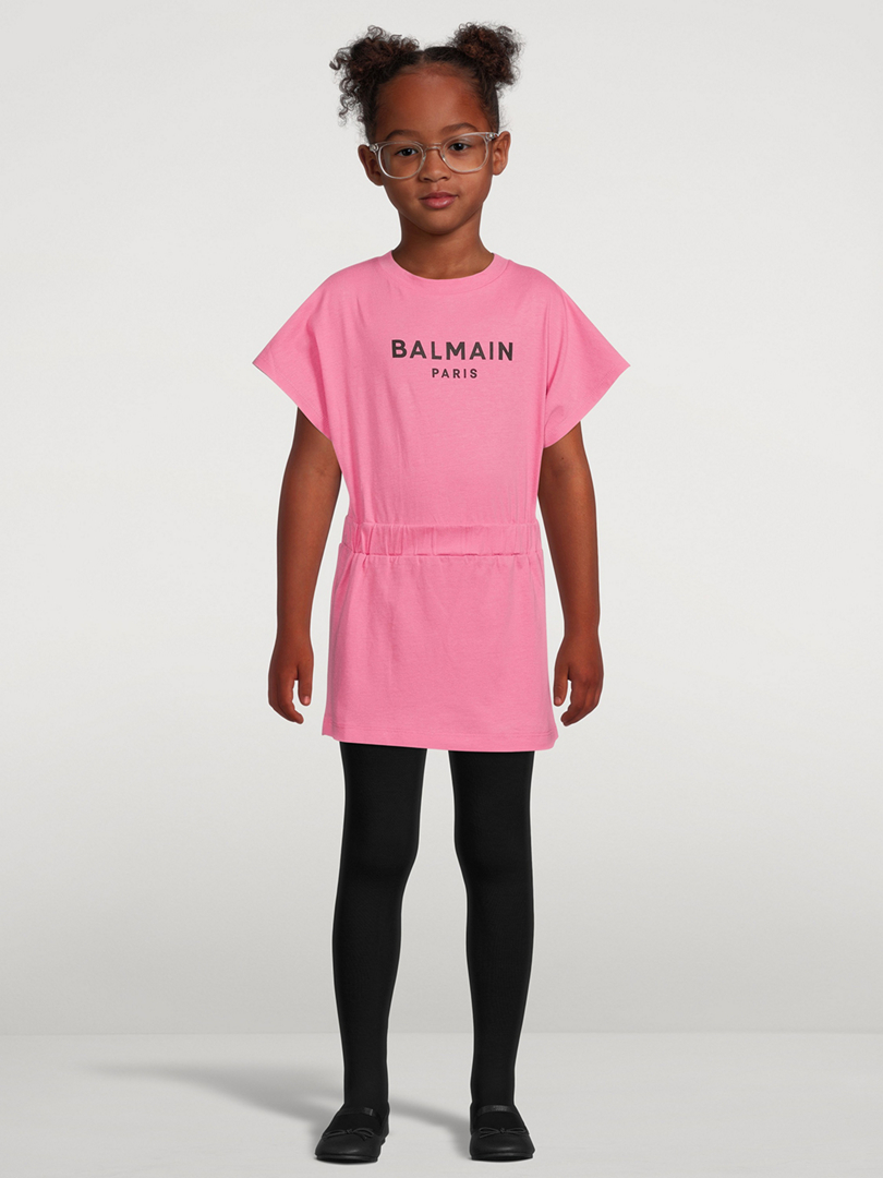 BALMAIN Kids Cotton Logo T Shirt Dress Holt Renfrew