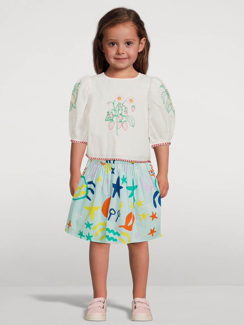 Linen And Cotton Short-Sleeve Top