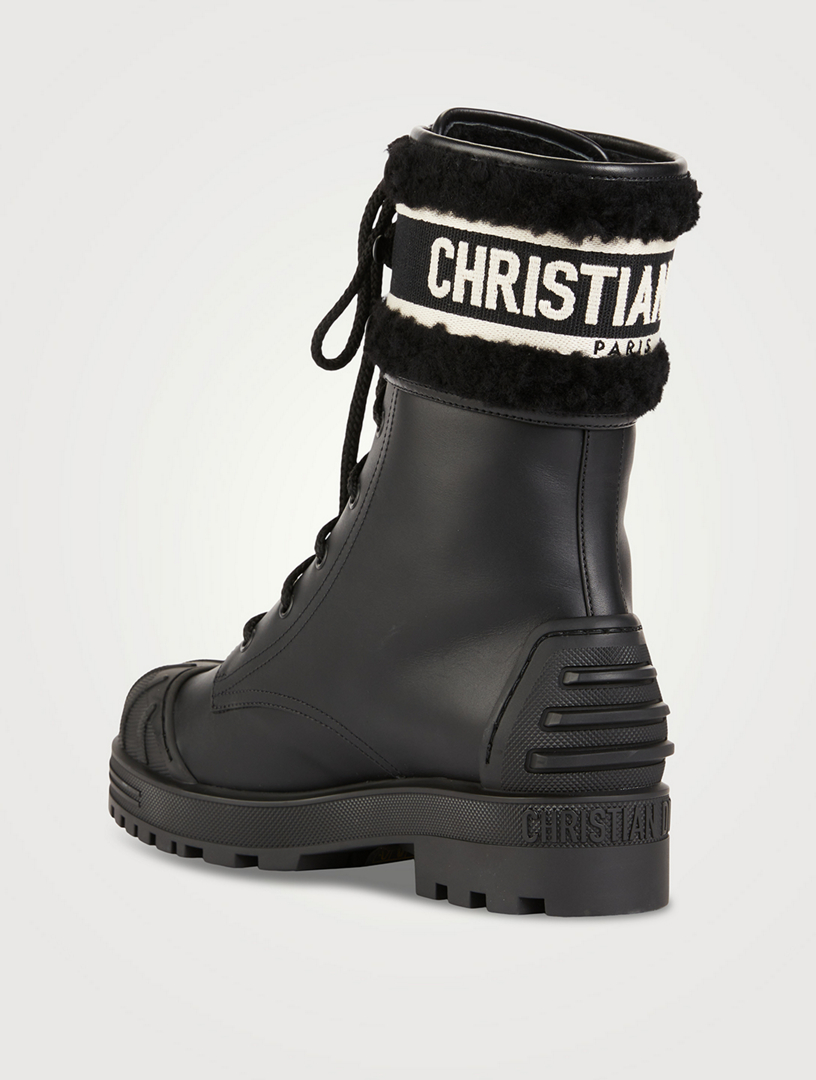 Christian Dior Leather-Trimmed Snow Boots