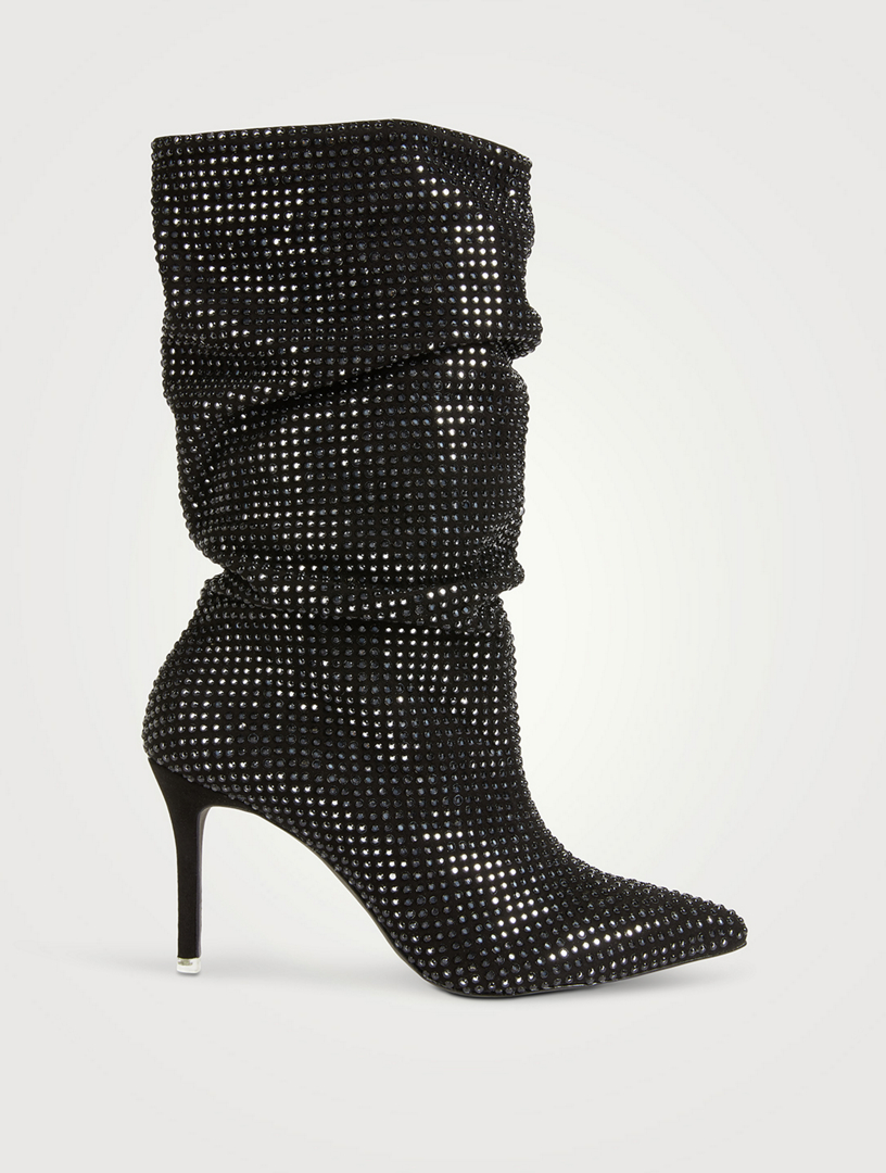 BLACK SUEDE STUDIO Bottes froiss es Genesis en su de sequins