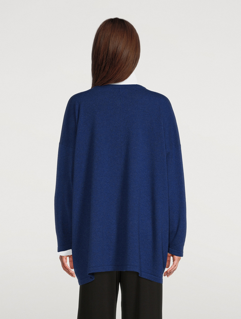 Cashmere Angle-To-Front Long Cardigan
