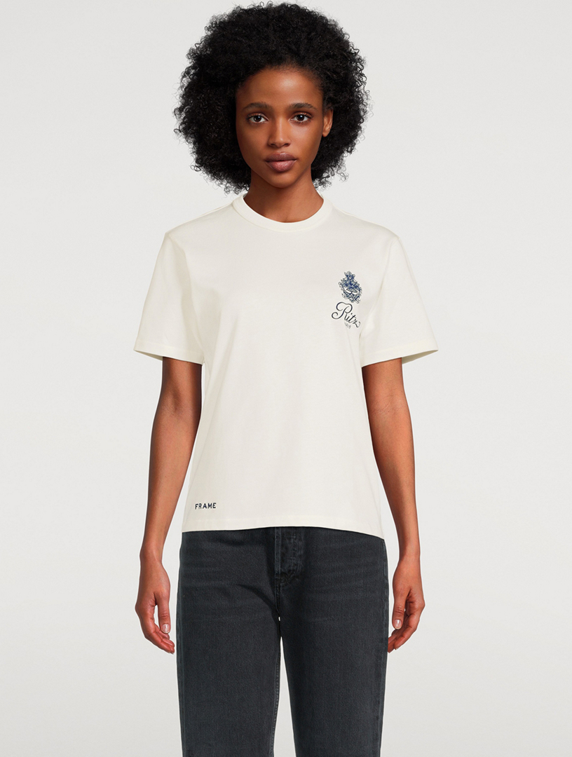 関税込【Ritz Paris】Women's t-shirt - white - Women's t-shirt - white - Ritz Paris x FRAME | Ritz Paris