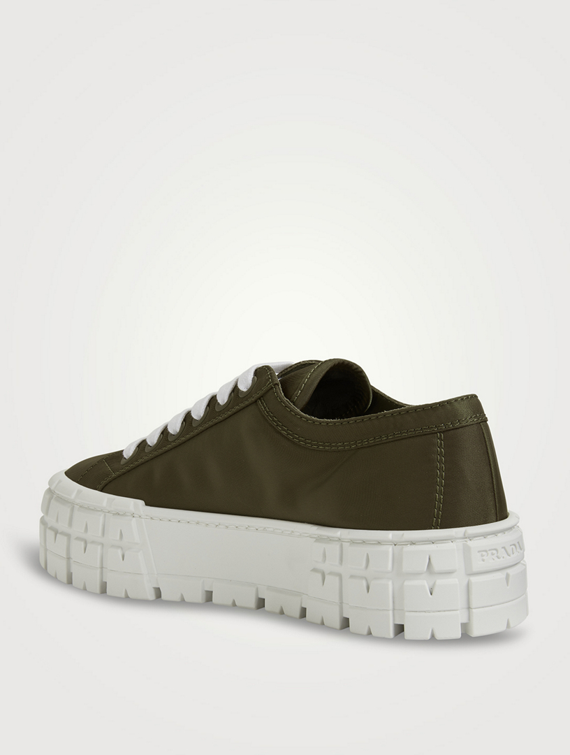 PRADA Double Wheel Nylon Gabardine Platform Sneakers