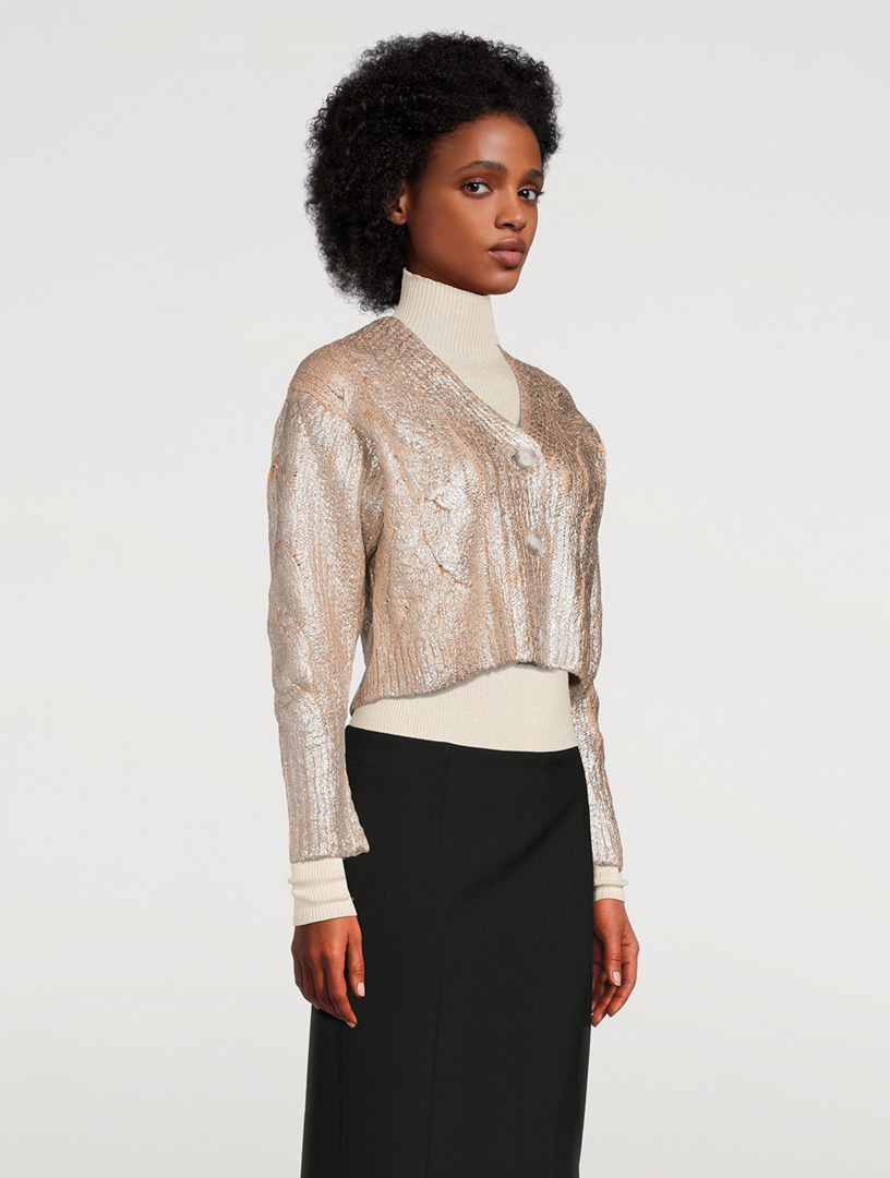 Foiled Cropped Cardigan