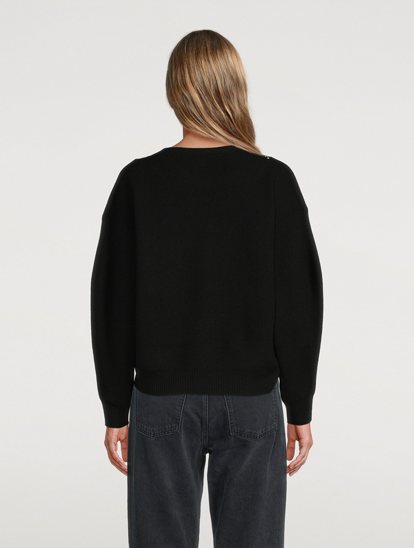 Crystal Mesh Wool Sweater