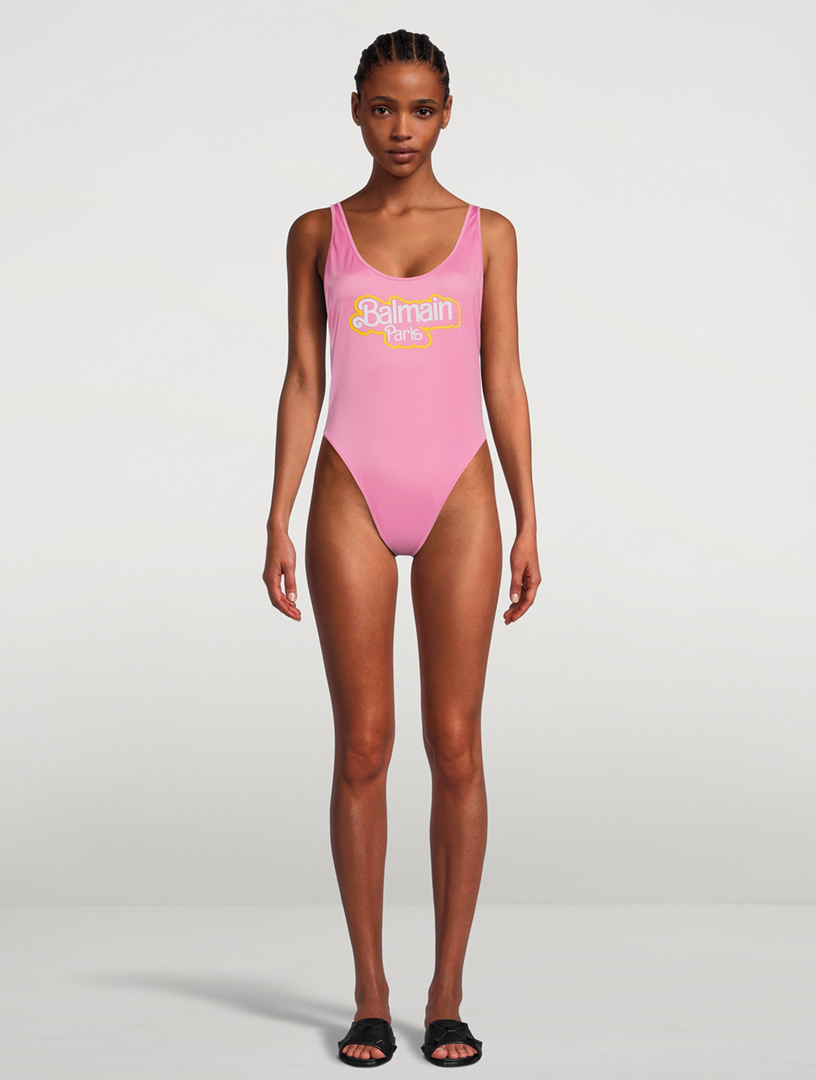 Logo swimsuit in pink - Balmain