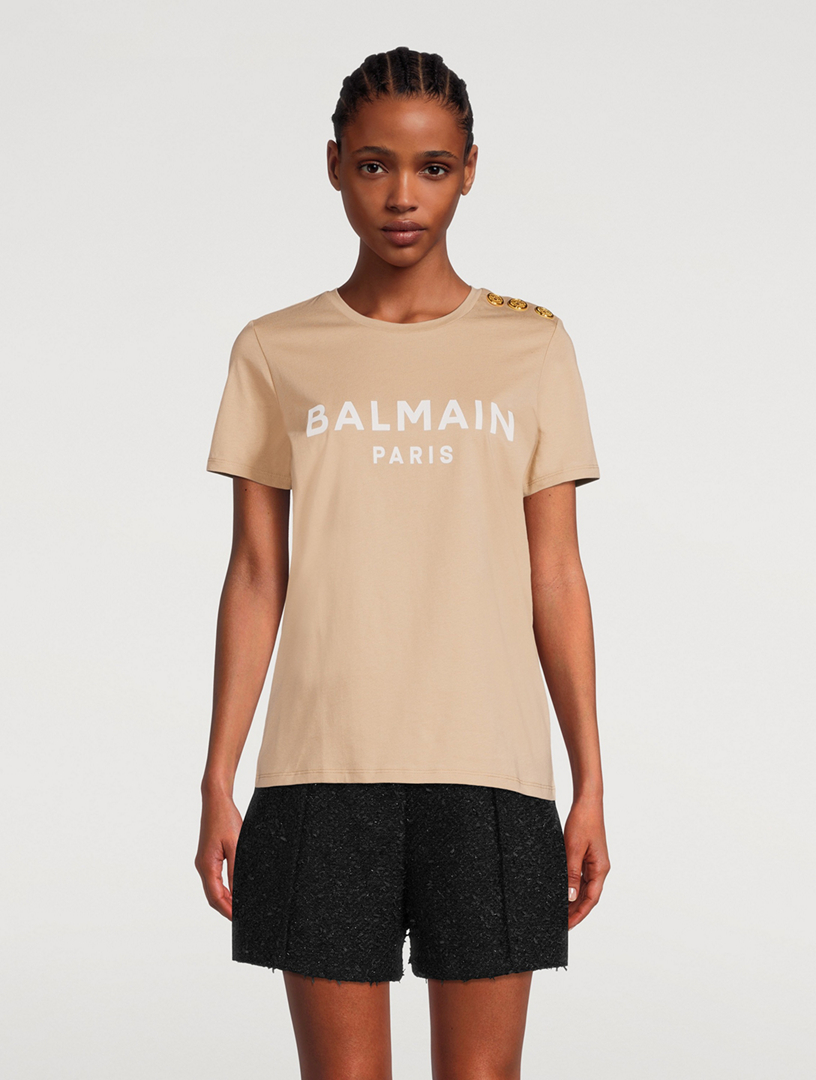 Cotton Logo T-Shirt With Buttons